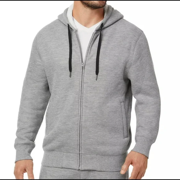 Member's Mark Sherpa Lined Hoodie Heather Grey, Large